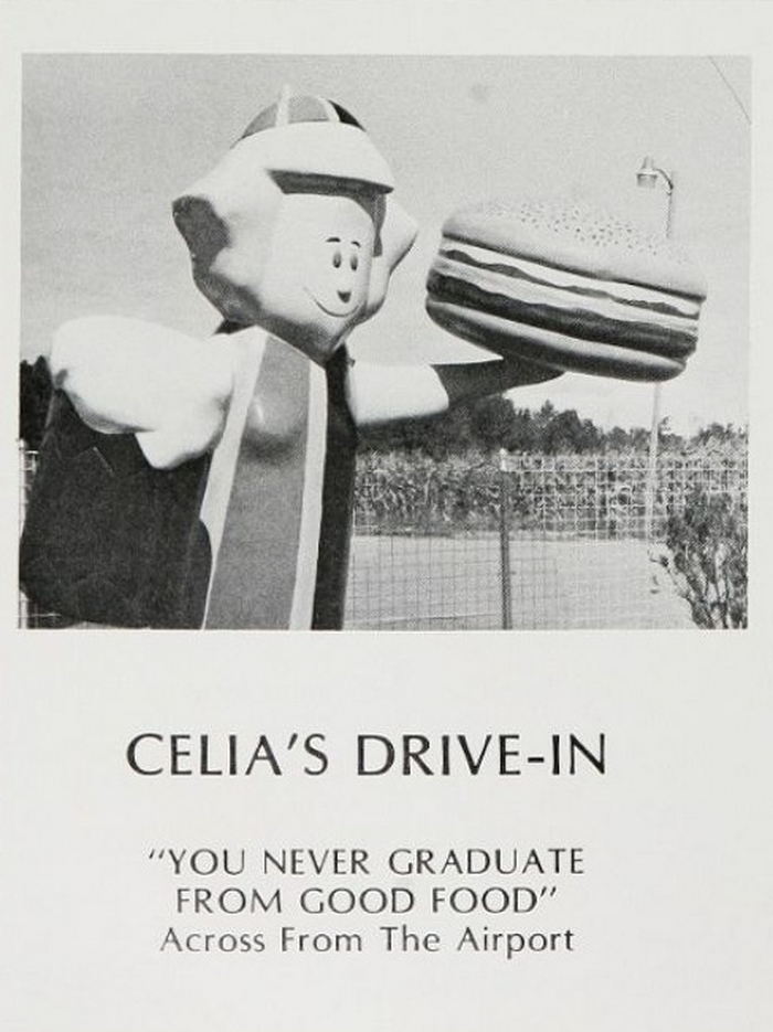 Celias Drive-In - 1970S High School Yearbook Ad (newer photo)
